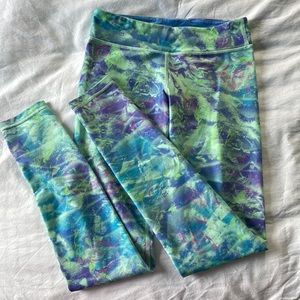 Girls ivivva lululemon leggings. Neon green, purple, and blue! Size 12